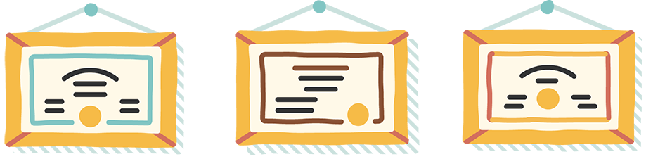 illustration of diplomas